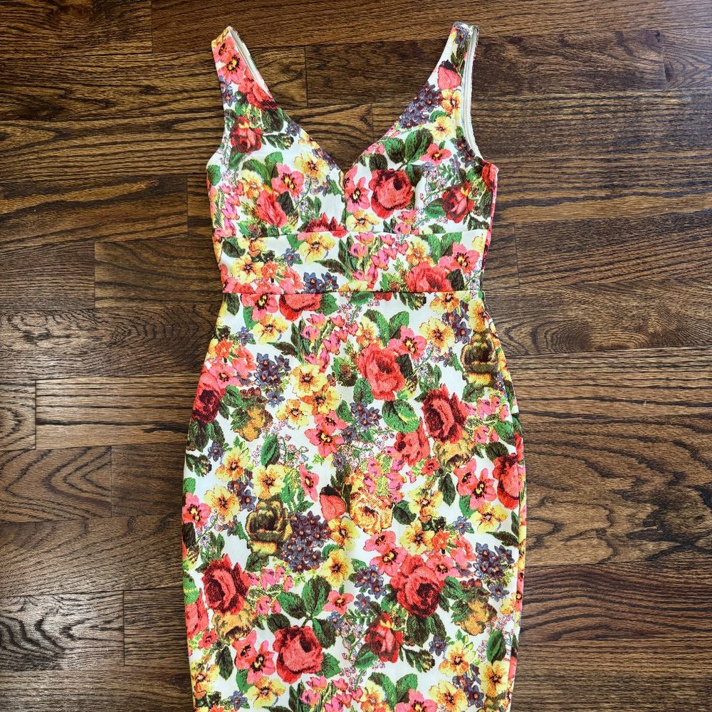 Floral HourGlass Sleeveless Dress